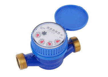 ทองเหลืองเดี่ยว Jet ซูเปอร์มาตรวัดน้ำแห้ง / น้ำเย็น Meter DN15mm